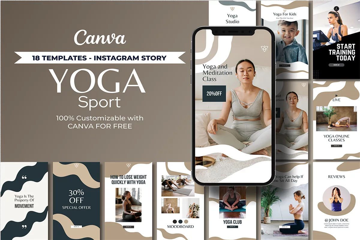 25 Best Instagram Reels Templates Yoga - DESIGNPOPO