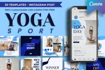 Templates Yoga Sport Instagram Post Design Popo
