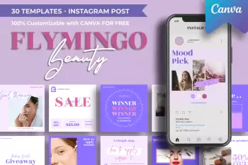 Templates Flymingo Beauty Instagram Post Design Popo