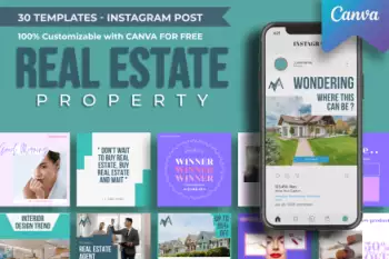 Templates Real Estate Property Instagram Post Design Popo