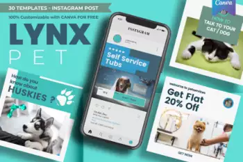 Templates Lynx Pet Instagram Post Design Popo