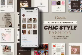 Templates Chic Style Fashion Instagram Post Design Popo