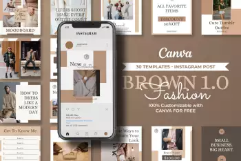 Templates Brown 1.0 Fashion Instagram Post Design Popo
