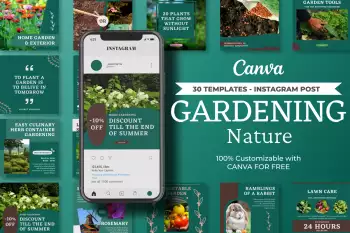 instagram templates gardening nature