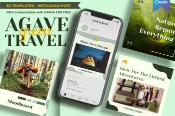 instagram templates agave green travel